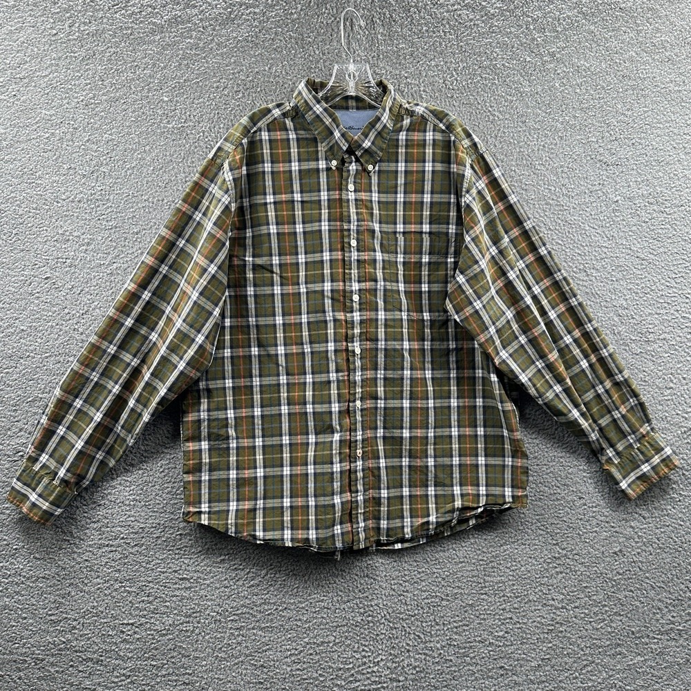 Eddie Bauer Mens Button Down Shirt XL Plaid Outdoor Hiking Heritage Rugged Cabin